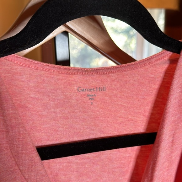 Garnet Hill Coral Banded Surplice Knit Tank Size Small - Picture 4 of 7